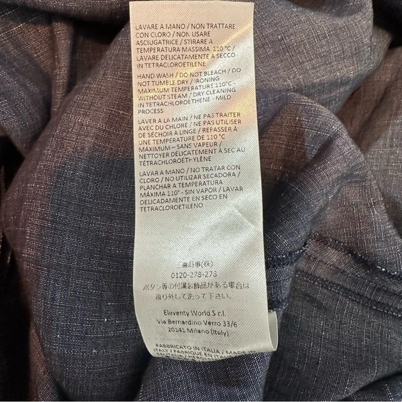 Eleventy V Neck Sleeveless Flax Linen Blend Pleated Maxi Dress Size US 0 EU 38 - Picture 10 of 13